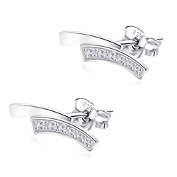 Sweetie Designed With CZ Stone Silver Ear Stud STS-5219